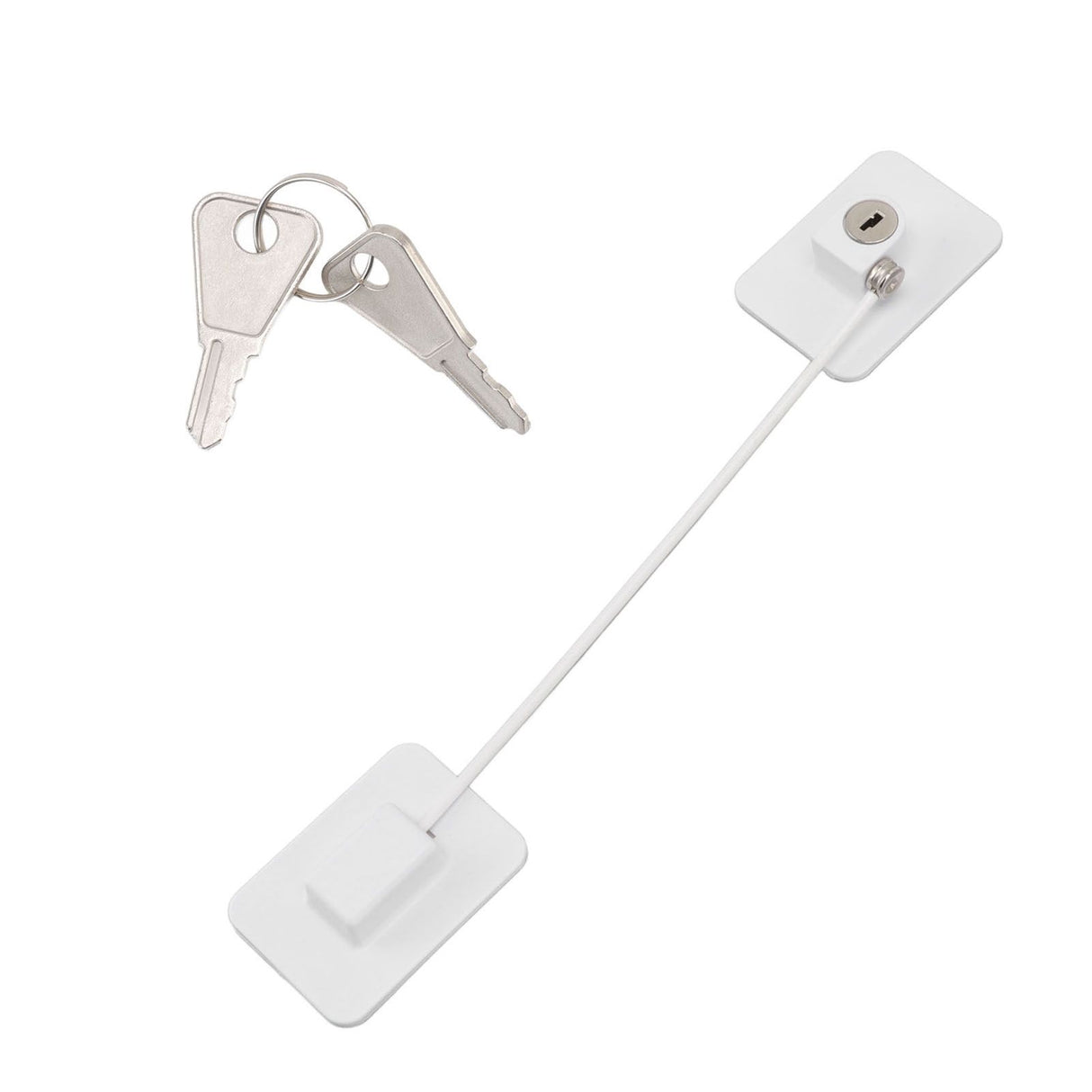 Refrigerator Lock White Childproof Freezer Lock Child Safety Cabinet Drawer Lock with 2 Keys