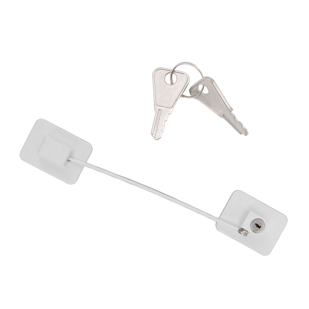 Refrigerator Lock White Childproof Freezer Lock Child Safety Cabinet Drawer Lock with 2 Keys