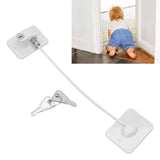 Cable Restrictor Lock Key Unlocking Window Lock Cable Restrictor Child Safety Lock for Refrigerators Doors Drawers - Extra Image