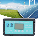 12V 24V MPPT Solar Charge Controller Professional USB PD QC3.0 Solar Panel Regulator with LCD Display for Battey 30A