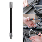 Wrench Extension Rod Bendable Universal Flexible Shaft Sleeve Extension Bar for Factory Workshop Black 1/4