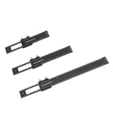 3 Pcs Woodworking Ruler Set Aluminium Alloy T Type Scribing Marking Measuring Ruler with Slide Stops - Front View