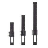 3 Pcs Woodworking Ruler Set Aluminium Alloy T Type Scribing Marking Measuring Ruler with Slide Stops - 45-Degree Angle