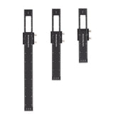 3 Pcs Woodworking Ruler Set Aluminium Alloy T Type Scribing Marking Measuring Ruler with Slide Stops - Low Angle