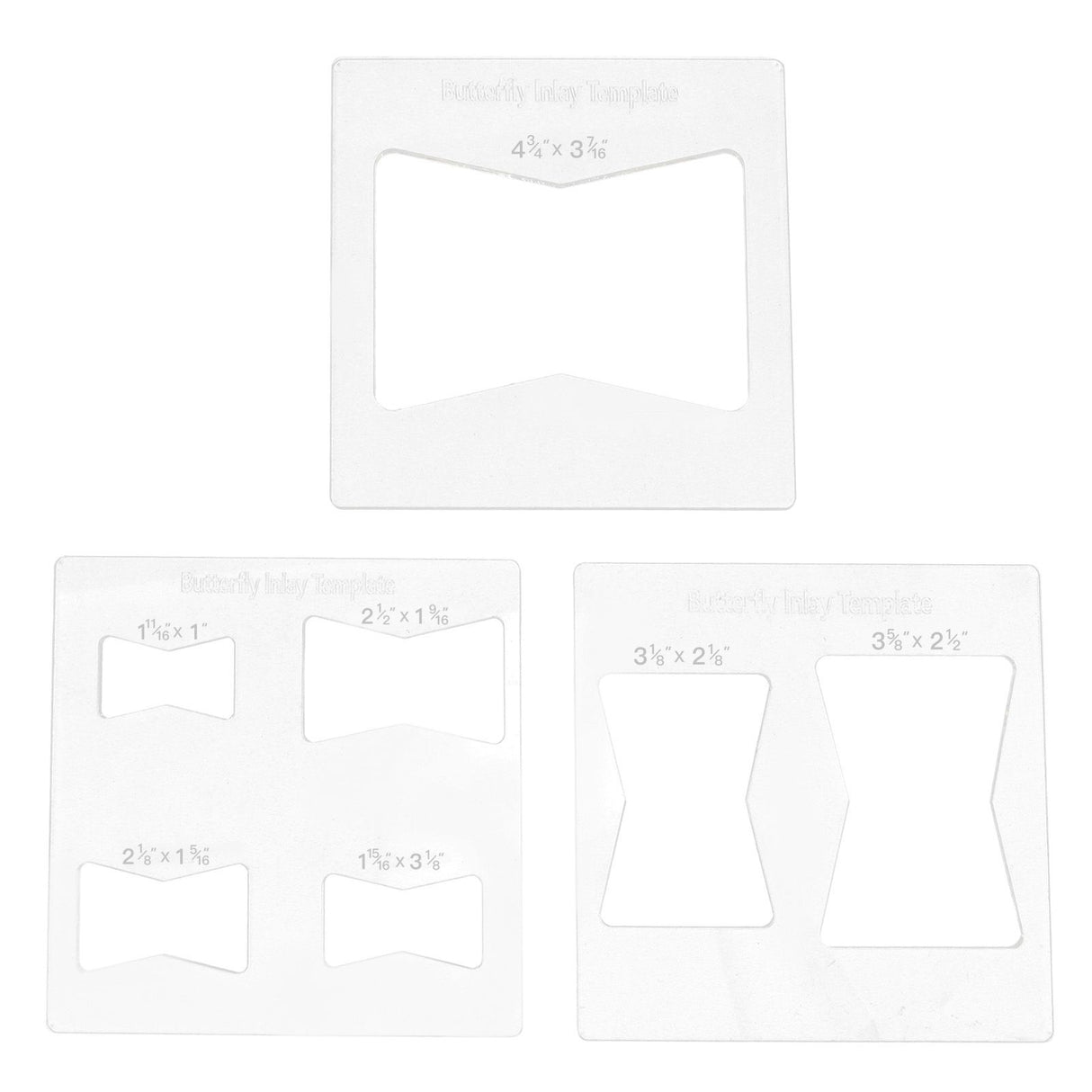3Pcs 6x6 Inches Butterfly Key Inlay Template Router and Decorative Templates for Woodworking