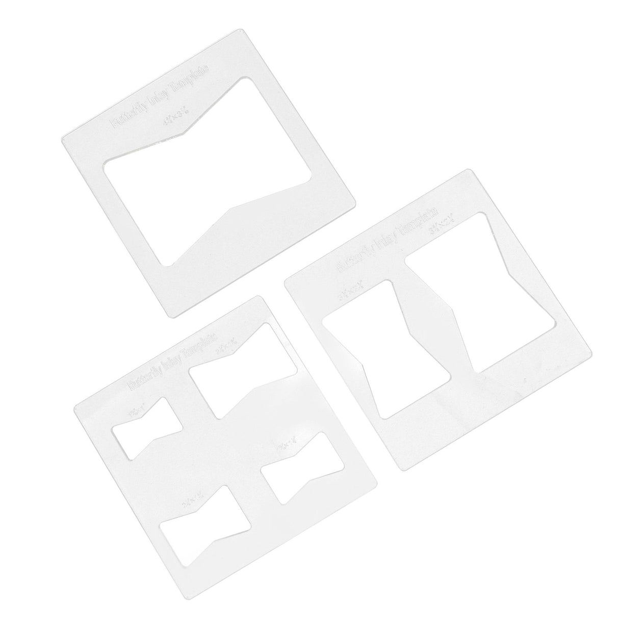3Pcs 6x6 Inches Butterfly Key Inlay Template Router and Decorative Templates for Woodworking