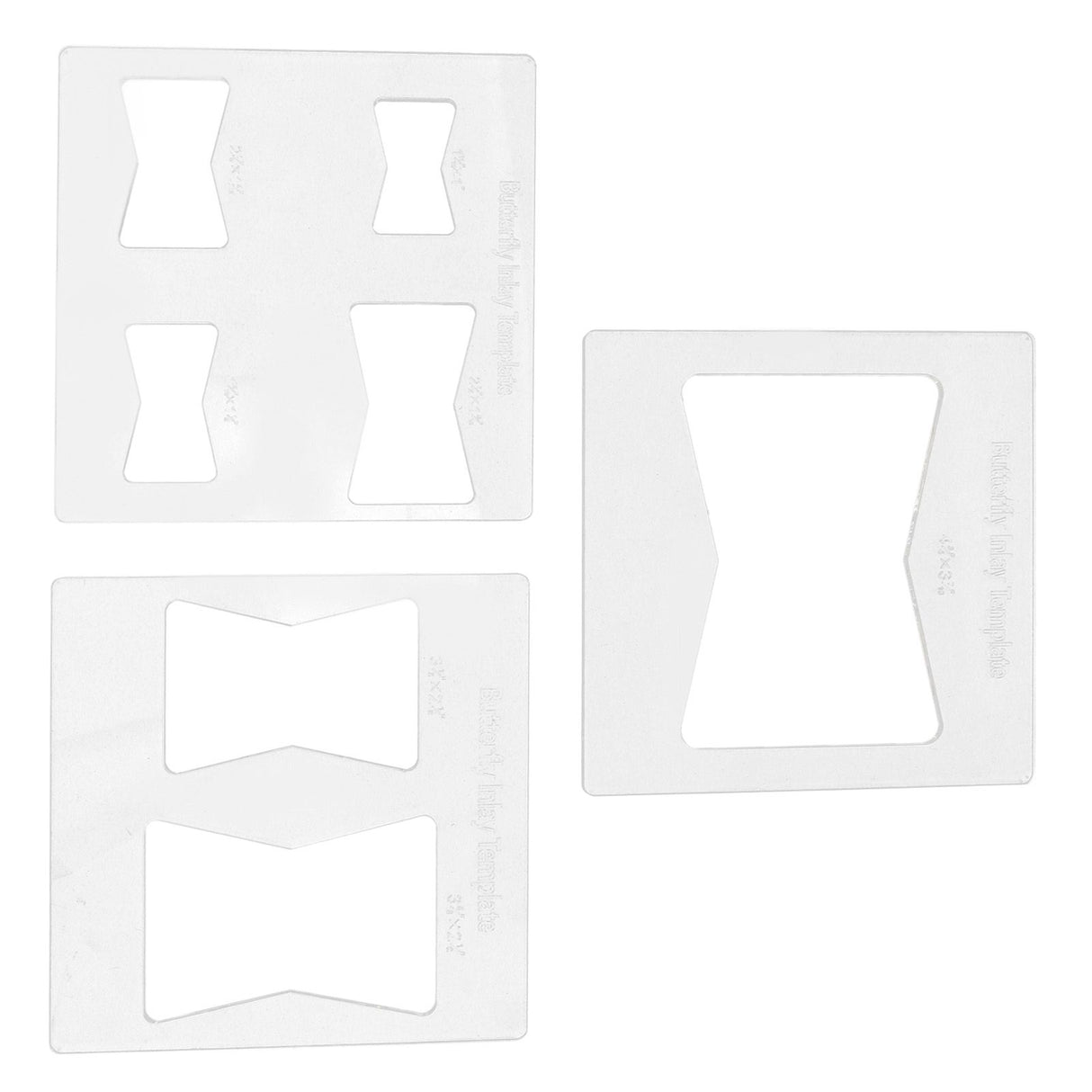 3Pcs 6x6 Inches Butterfly Key Inlay Template Router and Decorative Templates for Woodworking