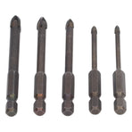 Drill Bit Set Unique Cross Design Cemented Carbide Hex Power Bits for Glass Ceramic Glass Tile Full Tile Brick Wall Wood 5 Piece Set