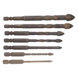 Drill Bit Set Unique Cross Design Cemented Carbide Hex Power Bits for Glass Ceramic Glass Tile Full Tile Brick Wall Wood 7 Piece Set