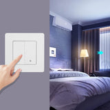 Smart Light Switch for Zigbee 2 Gang Timing Dimming Reverse Dual Control Smart Switch Panel AC100‑240V White