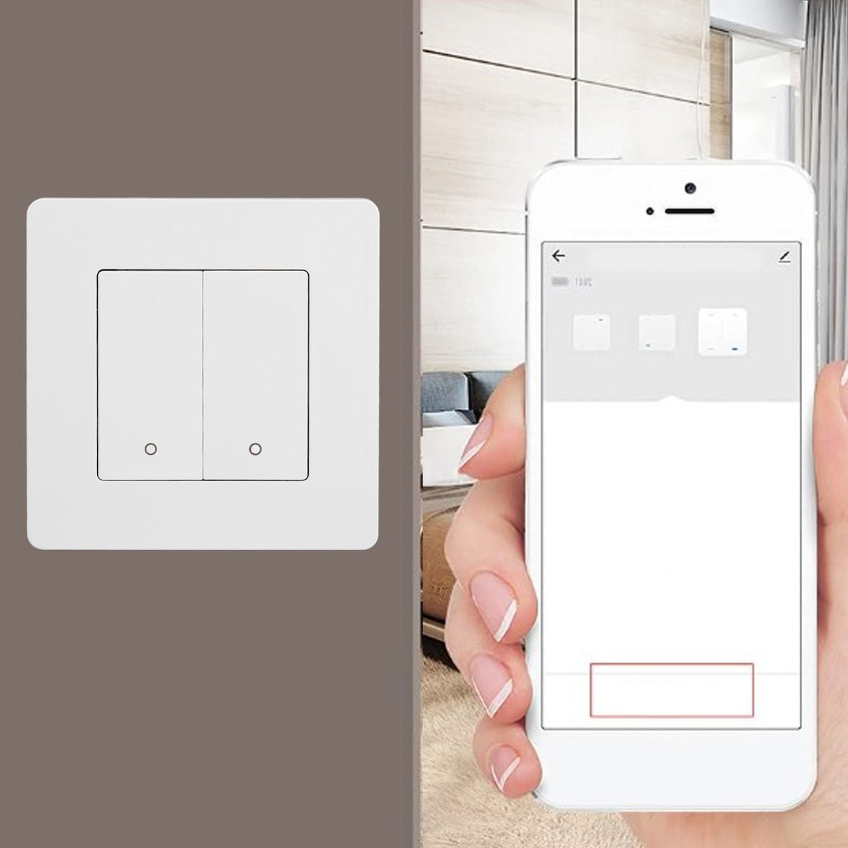 Smart Light Switch for Zigbee 2 Gang Timing Dimming Reverse Dual Control Smart Switch Panel AC100‑240V White