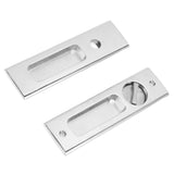 Zinc Alloy Invisible Recessed Handle Latch with Keys for Bathroom Balcony Pocket Door Sliding Barn Door - Rear View