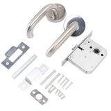 Handle Locks Stainless Steel Safety Passageway Door Handle Lock for Fire Emergency Exit Corridor Home Warehouse - Top-Down View