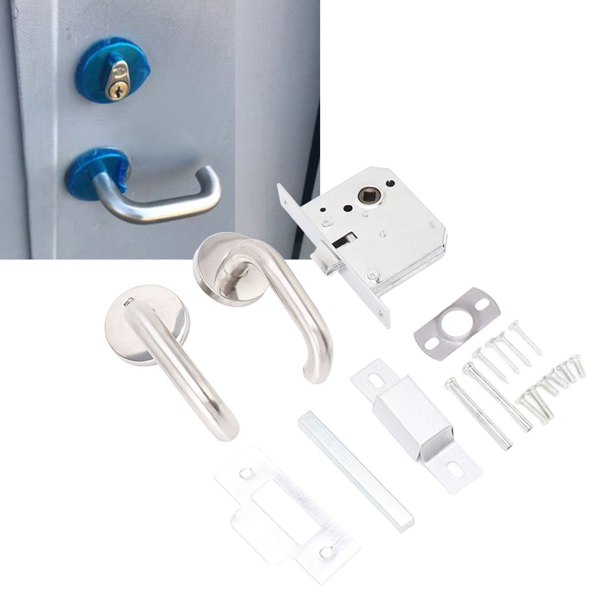 Handle Locks Stainless Steel Safety Passageway Door Handle Lock for Fire Emergency Exit Corridor Home Warehouse