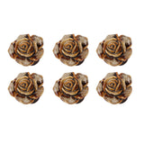 6Pcs Cabinet Knob Rose Flower Shape Delicate Ceramic Knob for Dresser Drawer Leopard White