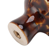 6Pcs Cabinet Knob Rose Flower Shape Delicate Ceramic Knob for Dresser Drawer Leopard White - Extra Image