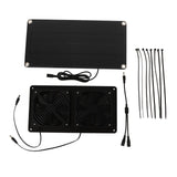 12V 20W Solar Powered Fan Kit Monocrystalline Silicon 3W Dual Cooling Fan for Car Greenhouse - Front View