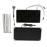 12V 20W Solar Powered Fan Kit Monocrystalline Silicon 3W Dual Cooling Fan for Car Greenhouse - Side View