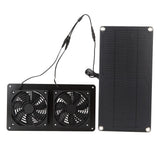 12V 20W Solar Powered Fan Kit Monocrystalline Silicon 3W Dual Cooling Fan for Car Greenhouse - Rear View