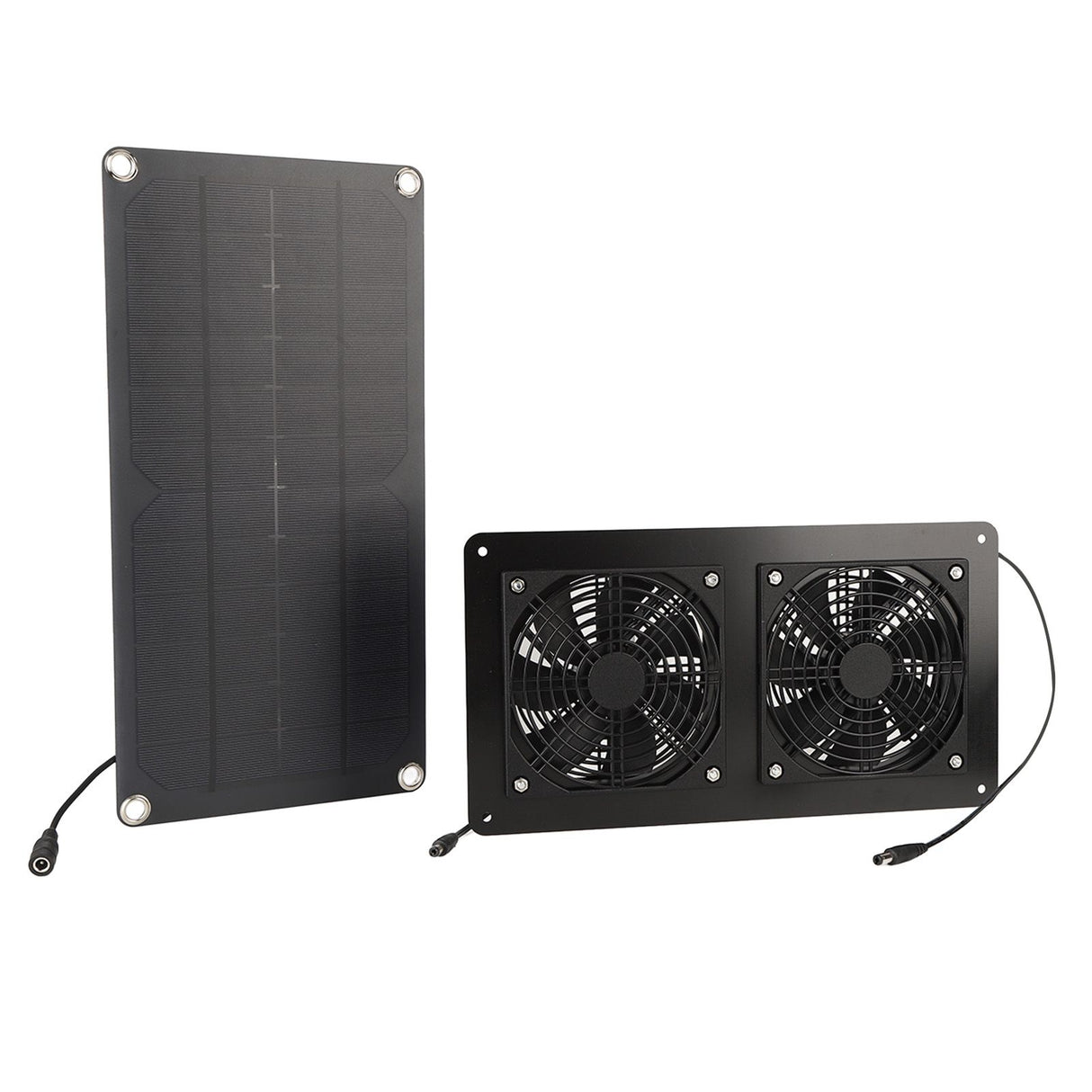 12V 20W Solar Powered Fan Kit Monocrystalline Silicon 3W Dual Cooling Fan for Car Greenhouse