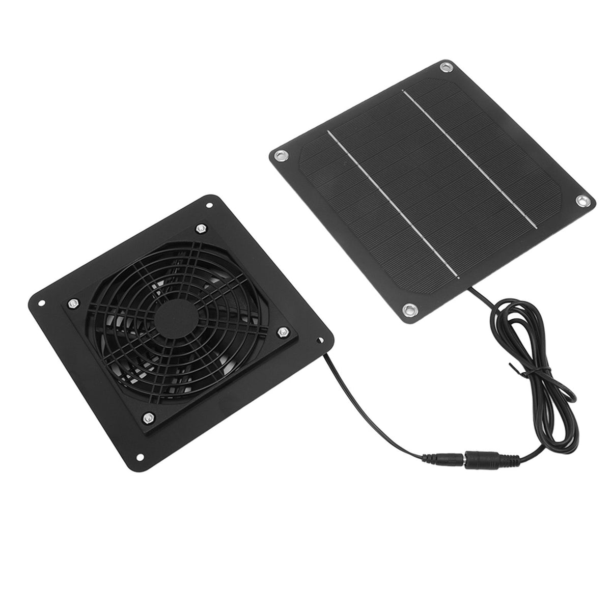 10W Solar Panel Fan Kit High Speed Solar Panel Powered Fan with 150cm Cable Protection Net for Pet House Greenhouse