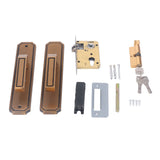 Front Exterior Door Handle Lockset Aluminum Alloy Silent Home Door Handle Lock with Keys for Bedroom Hotel Balcony - Front View