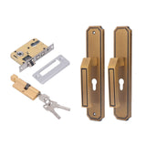 Front Exterior Door Handle Lockset Aluminum Alloy Silent Home Door Handle Lock with Keys for Bedroom Hotel Balcony - 45-Degree Angle
