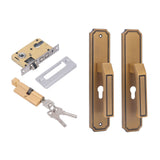 Front Exterior Door Handle Lockset Aluminum Alloy Silent Home Door Handle Lock with Keys for Bedroom Hotel Balcony - Rear View