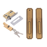 Front Exterior Door Handle Lockset Aluminum Alloy Silent Home Door Handle Lock with Keys for Bedroom Hotel Balcony