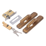 Front Exterior Door Handle Lockset Aluminum Alloy Silent Home Door Handle Lock with Keys for Bedroom Hotel Balcony