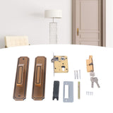 Front Exterior Door Handle Lockset Aluminum Alloy Silent Home Door Handle Lock with Keys for Bedroom Hotel Balcony