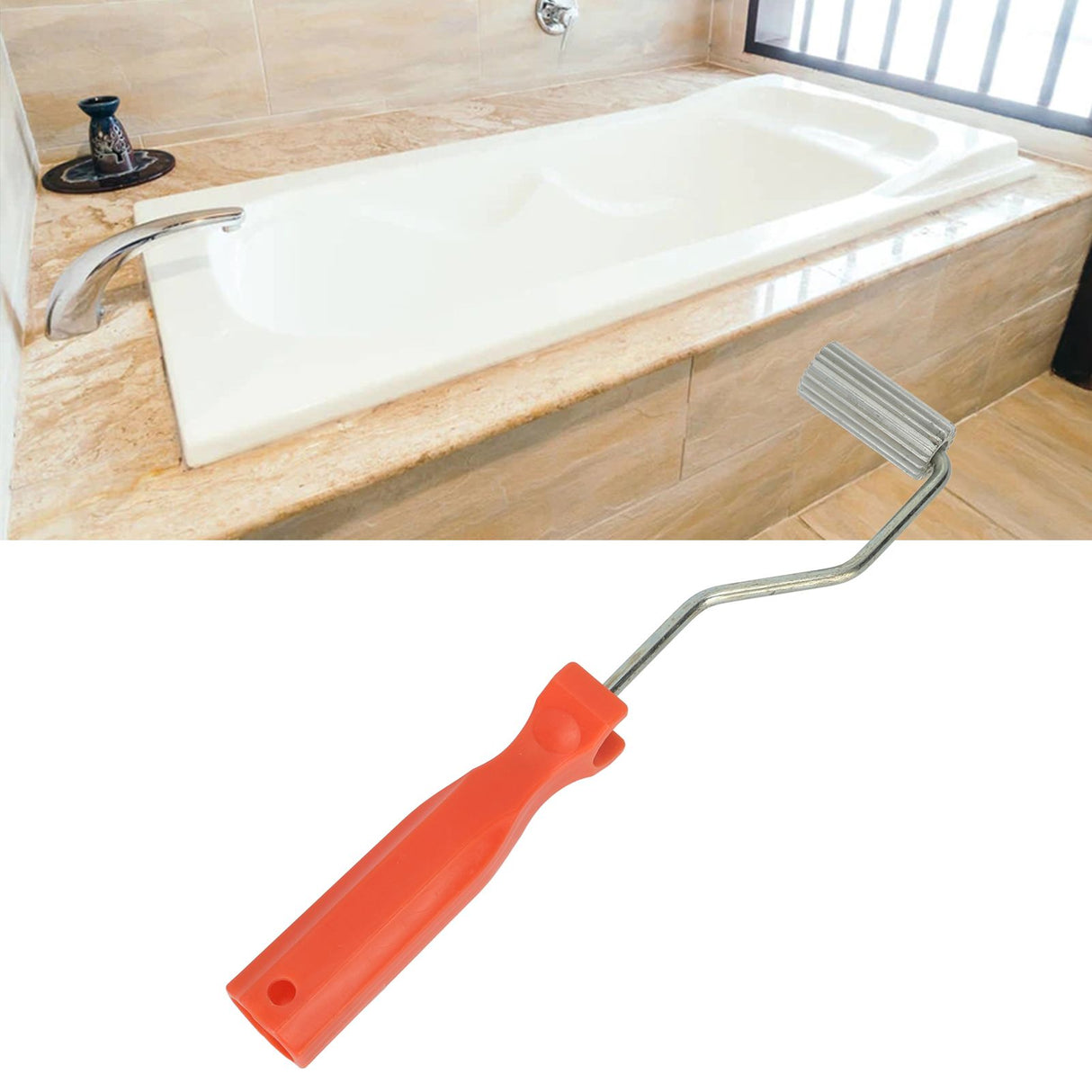 Fiberglass Roller Handheld Aluminum Alloy Smooth Rolling Bubble Removal Roller Set for Bathtub 21 X 50mm / 0.83 X 1.97in