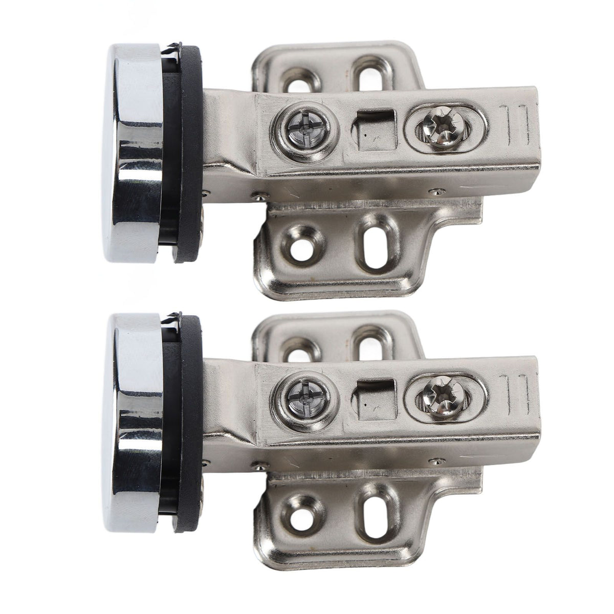 2Set Stainless Steel 201 Cabinet Glass Door Hinge 35 Cup Glass Door Damping Buffer Hinge Middle Bend Half Overlay 9mm