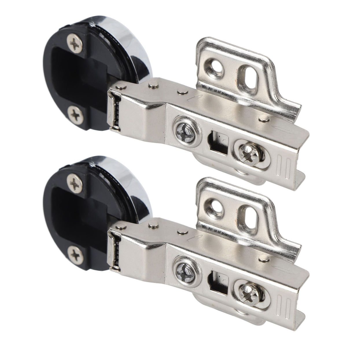 2Set Stainless Steel 201 Cabinet Glass Door Hinge 35 Cup Glass Door Damping Buffer Hinge Middle Bend Half Overlay 9mm