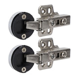 2Set Stainless Steel 201 Cabinet Glass Door Hinge 35 Cup Glass Door Damping Buffer Hinge Middle Bend Half Overlay 9mm