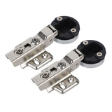 2Set Stainless Steel 201 Cabinet Glass Door Hinge 35 Cup Glass Door Damping Buffer Hinge Middle Bend Half Overlay 9mm