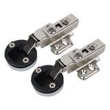 2Set Stainless Steel 201 Cabinet Glass Door Hinge 35 Cup Glass Door Damping Buffer Hinge Middle Bend Half Overlay 9mm