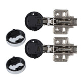 2Set Stainless Steel 201 Cabinet Glass Door Hinge 35 Cup Glass Door Damping Buffer Hinge Middle Bend Half Overlay 9mm