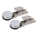 2Set Stainless Steel 201 Cabinet Glass Door Hinge 35 Cup Glass Door Damping Buffer Hinge Middle Bend Half Overlay 9mm