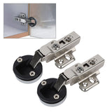 2Set Stainless Steel 201 Cabinet Glass Door Hinge 35 Cup Glass Door Damping Buffer Hinge Middle Bend Half Overlay 9mm