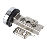 2Set Stainless Steel 201 Cabinet Glass Door Hinge 35 Cup Glass Door Damping Buffer Hinge Middle Bend Half Overlay 9mm