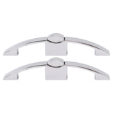 2 Set Push Button Latch Cabinet Lock Cupboard Knob Latch Lock With Handle For RV Motorhome Boat 128mm Hole Spacing (chrome) - Front View
