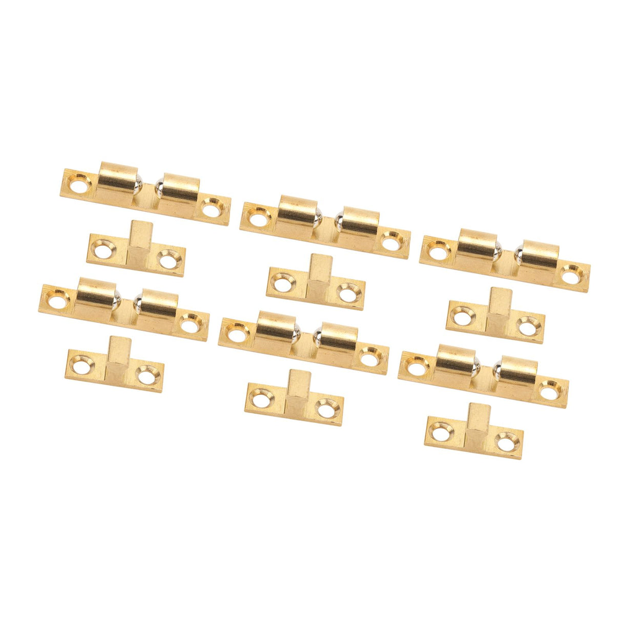 6 Set Cabinet Door Catch Brass Cabinet Door Closet Ball Tension Catch Latch with Gold Screw for Most Cabinets 60mm / 2.4in