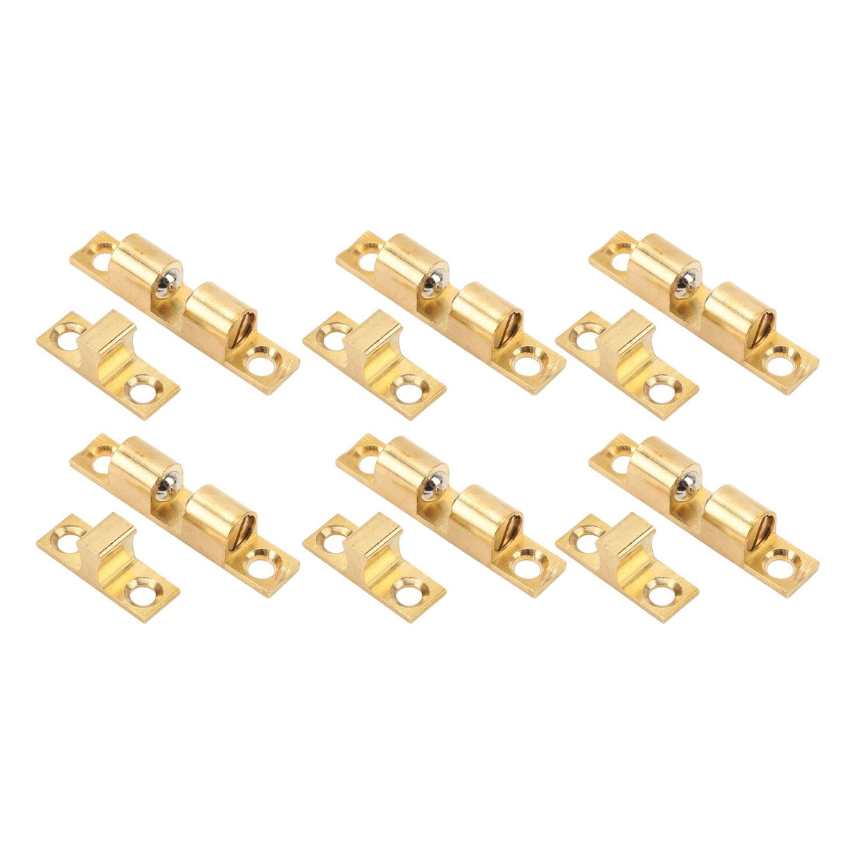 6 Set Cabinet Door Catch Brass Cabinet Door Closet Ball Tension Catch Latch with Gold Screw for Most Cabinets 60mm / 2.4in