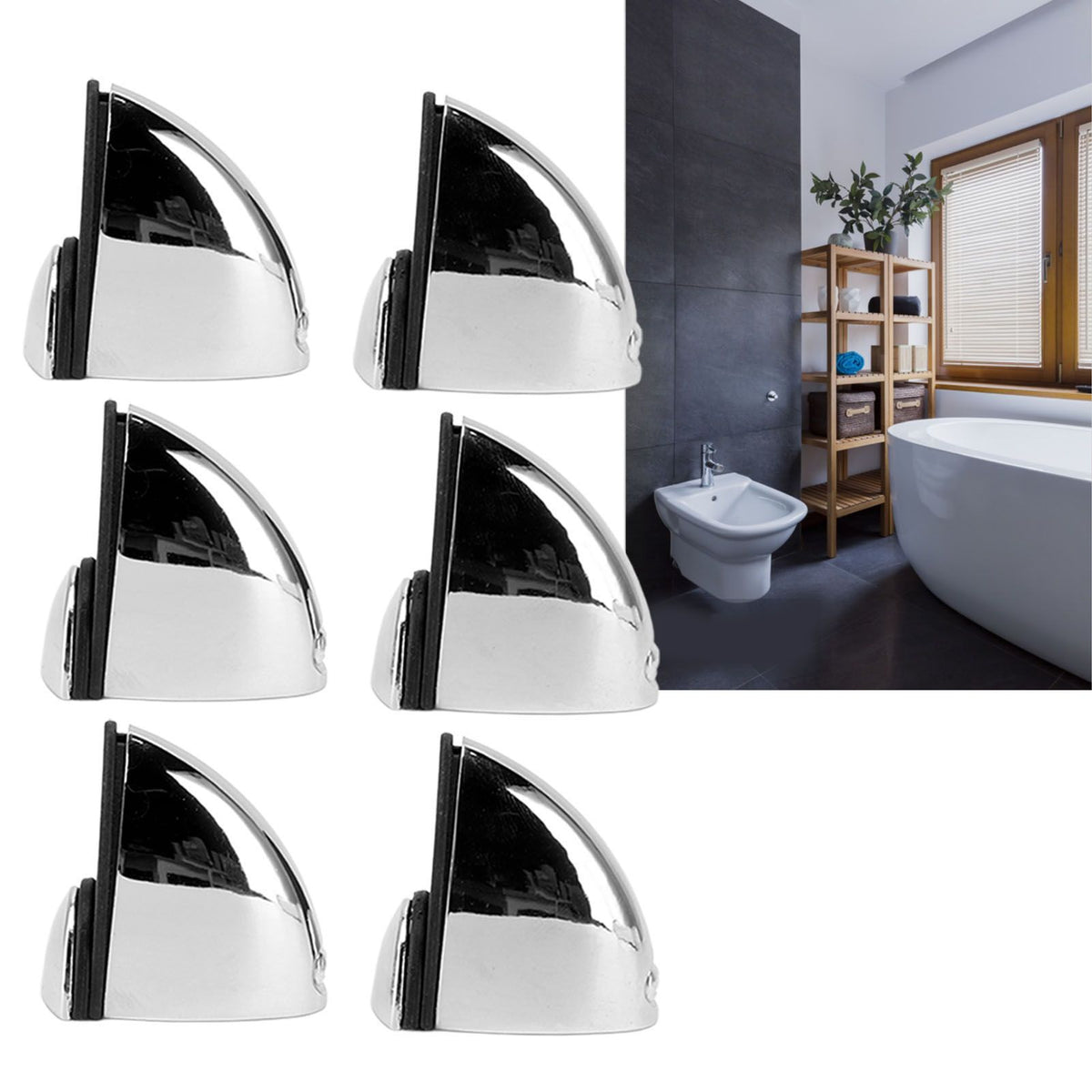 12PCS Glass Partition Clamps Panel Fixing Clip Desk Divider Support Clamp Glossy Finish 1‑10mm