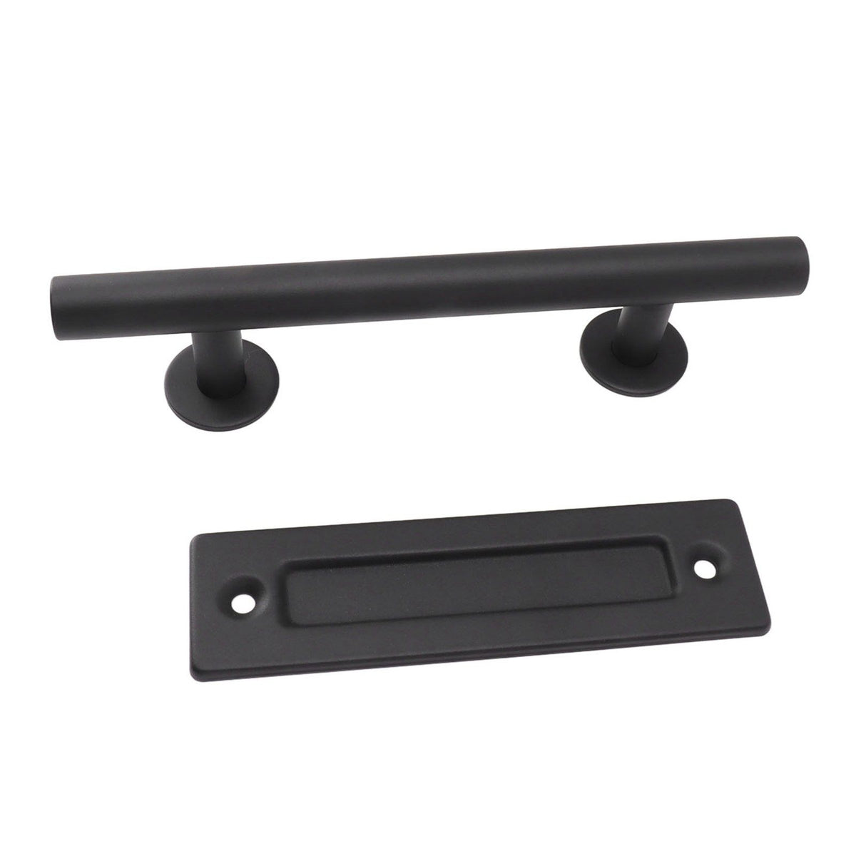 Sliding Barn Door Handle Black Carbon Steel Barn Door Handle for Cabinets Wardrobes
