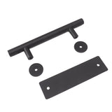 Sliding Barn Door Handle Black Carbon Steel Barn Door Handle for Cabinets Wardrobes - Top-Down View