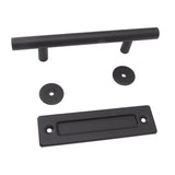 Sliding Barn Door Handle Black Carbon Steel Barn Door Handle for Cabinets Wardrobes - Rear View