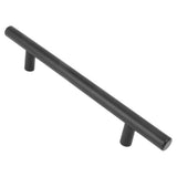 10PCS Cabinet Door T Handle Stainless Steel Modern Wardrobe Drawer Pull Handle for Bedroom Living Room Black - Low Angle