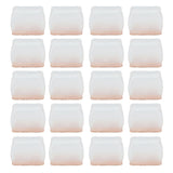 20Pcs Chair Leg Protector for Hardwood Floor Rubber Felt Furniture Pad Cover Non Scratches Noise Transparent Rectangle L